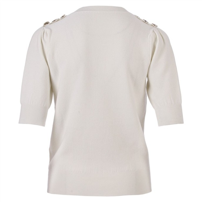 Enjoy Pullover korte mouw 892155 schouder knopen Wit